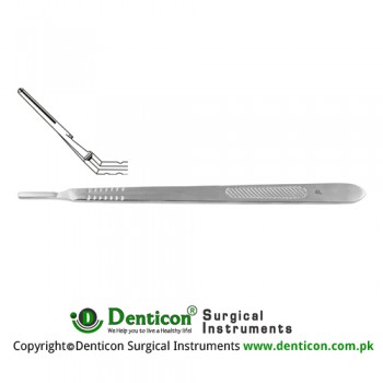 Scalpel Handle No. 4L Solid, Angled, Long Stainless Steel, 21 cm - 8 1/4"